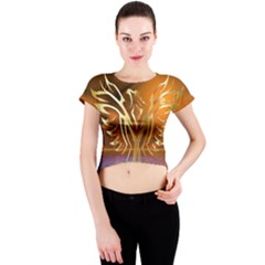 Pheonix Rising Crew Neck Crop Top by icarusismartdesigns