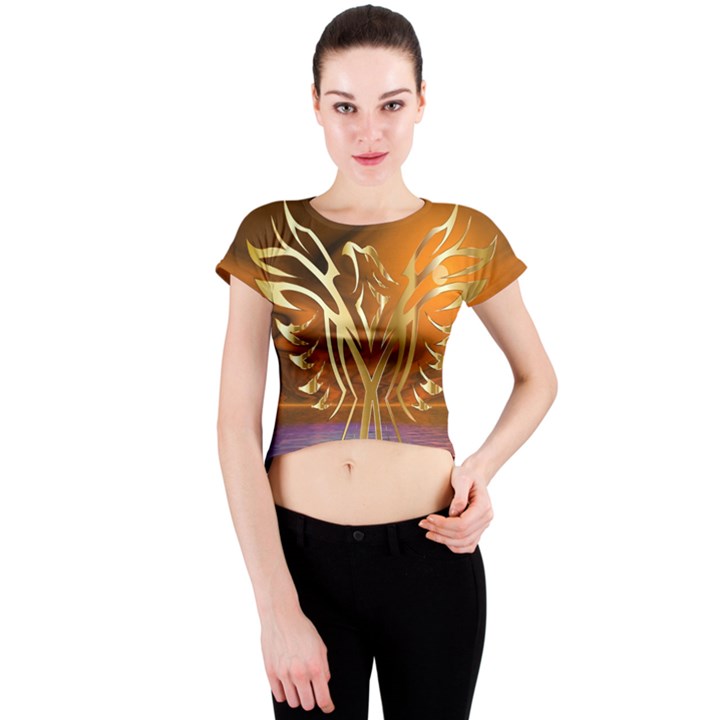 Pheonix Rising Crew Neck Crop Top