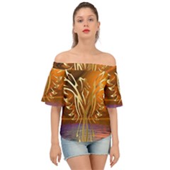 Pheonix Rising Off Shoulder Short Sleeve Top by icarusismartdesigns