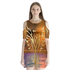 Pheonix Rising Shoulder Cutout Velvet One Piece by icarusismartdesigns