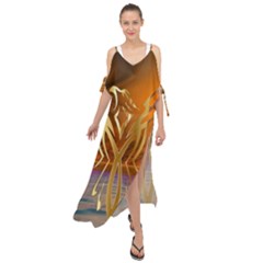 Pheonix Rising Maxi Chiffon Cover Up Dress by icarusismartdesigns