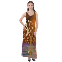 Pheonix Rising Sleeveless Velour Maxi Dress by icarusismartdesigns