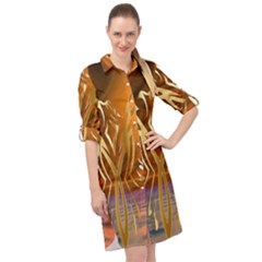 Pheonix Rising Long Sleeve Mini Shirt Dress by icarusismartdesigns