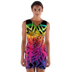 Abstract Jungle Wrap Front Bodycon Dress by icarusismartdesigns