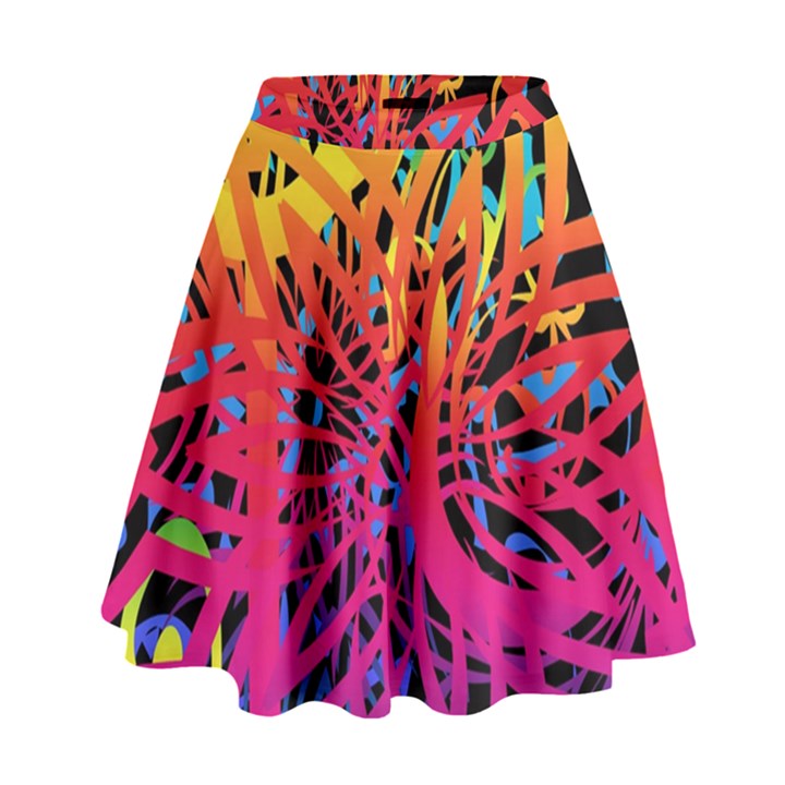 Abstract Jungle High Waist Skirt