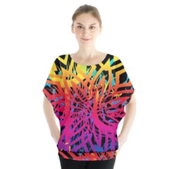 Abstract Jungle Batwing Chiffon Blouse