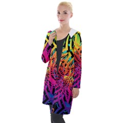 Abstract Jungle Hooded Pocket Cardigan