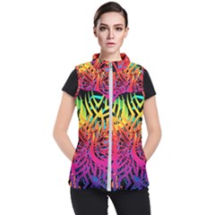 Abstract Jungle Women s Puffer Vest