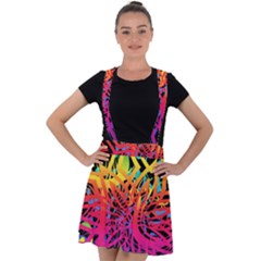 Abstract Jungle Velvet Suspender Skater Skirt by icarusismartdesigns