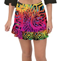 Abstract Jungle Fishtail Mini Chiffon Skirt by icarusismartdesigns