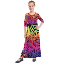 Abstract Jungle Kids  Quarter Sleeve Maxi Dress by icarusismartdesigns