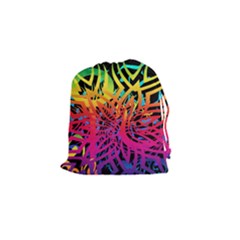 Abstract Jungle Drawstring Pouch (small)