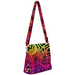 Abstract Jungle Zipper Messenger Bag