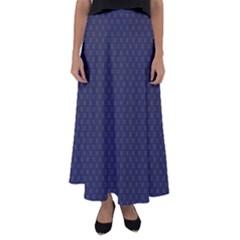 Motif Abstrait Bleu Fonce Flared Maxi Skirt by kcreatif