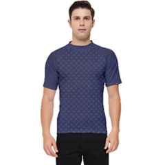 Motif Abstrait Bleu Fonce Men s Short Sleeve Rash Guard