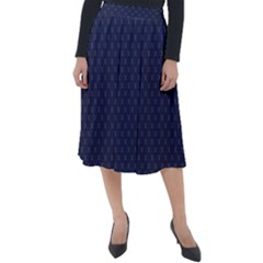 Motif Abstrait Bleu Fonce Classic Velour Midi Skirt  by kcreatif