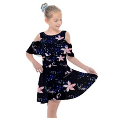 Sparkle Floral Kids  Shoulder Cutout Chiffon Dress by Sparkle