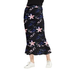 Sparkle Floral Maxi Fishtail Chiffon Skirt