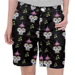 Skull Pattern Pocket Shorts by Sparkle