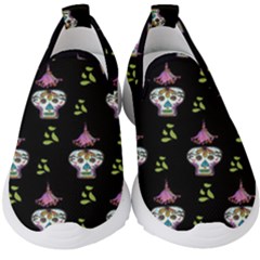 Skull Pattern Kids  Slip On Sneakers by Sparkle