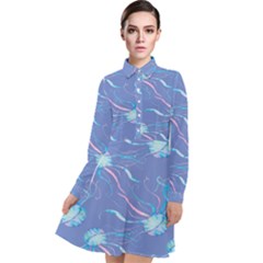 Jelly Fish Long Sleeve Chiffon Shirt Dress by Sparkle