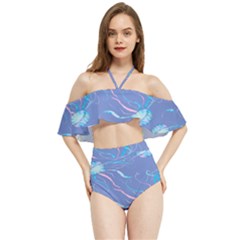 Jelly Fish Halter Flowy Bikini Set 