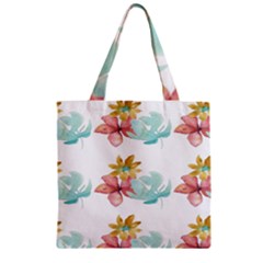 Floral Nature Zipper Grocery Tote Bag by Sparkle