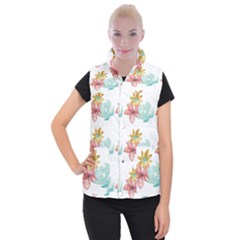 Floral Nature Women s Button Up Vest by Sparkle