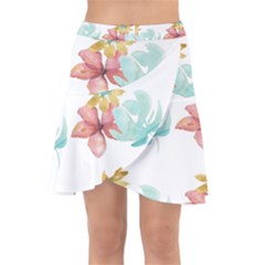 Floral Nature Wrap Front Skirt