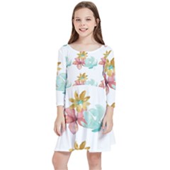 Floral Nature Kids  Quarter Sleeve Skater Dress by Sparkle