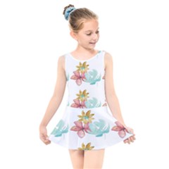 Floral Nature Kids  Skater Dress Swimsuit