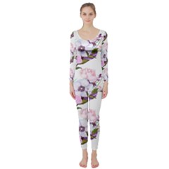 Floral Art Long Sleeve Catsuit by Sparkle