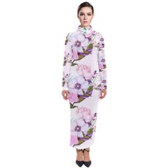 Floral Art Turtleneck Maxi Dress