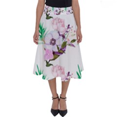 Floral Art Perfect Length Midi Skirt