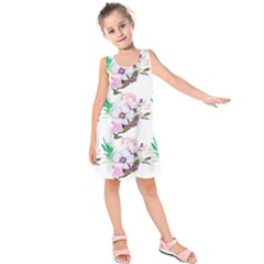 Floral Art Kids  Sleeveless Dress