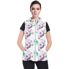 Floral Art Women s Puffer Vest by Sparkle