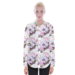 Floral Art Womens Long Sleeve Shirt