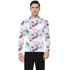 Floral Art Men s Long Sleeve Rash Guard by Sparkle