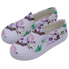 Floral Art Kids  Canvas Slip Ons