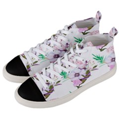 Floral Art Men s Mid-top Canvas Sneakers