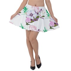 Floral Art Velvet Skater Skirt