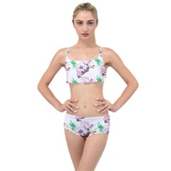 Floral Art Layered Top Bikini Set