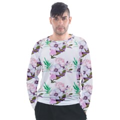 Floral Art Men s Long Sleeve Raglan Tee