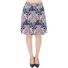 Diamond Spots Velvet High Waist Skirt