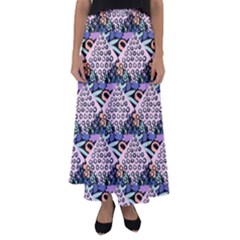 Diamond Spots Flared Maxi Skirt