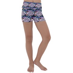 Diamond Spots Kids  Lightweight Velour Yoga Shorts