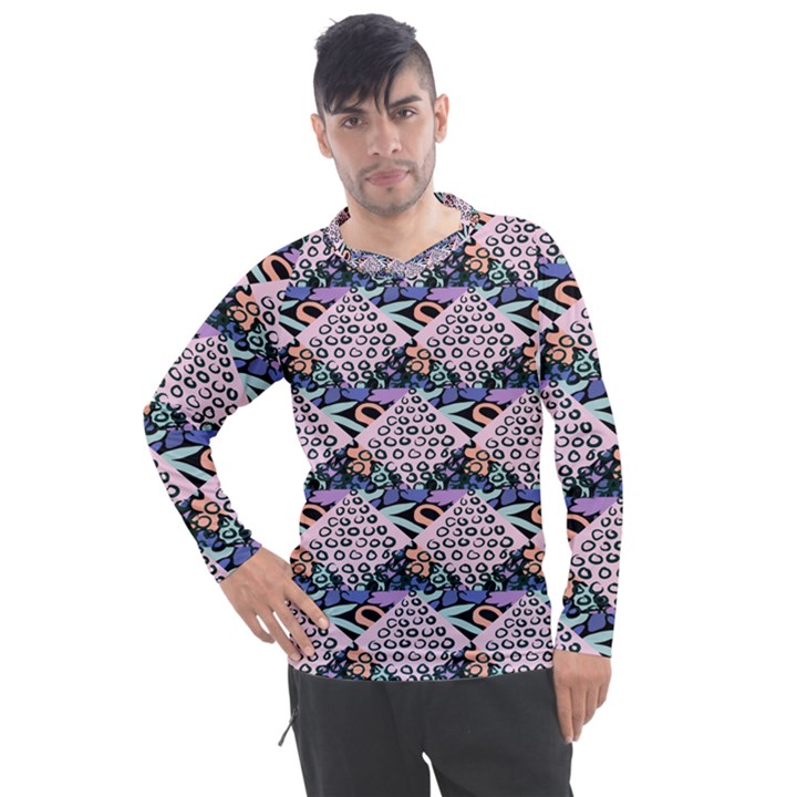 Diamond Spots Men s Pique Long Sleeve Tee