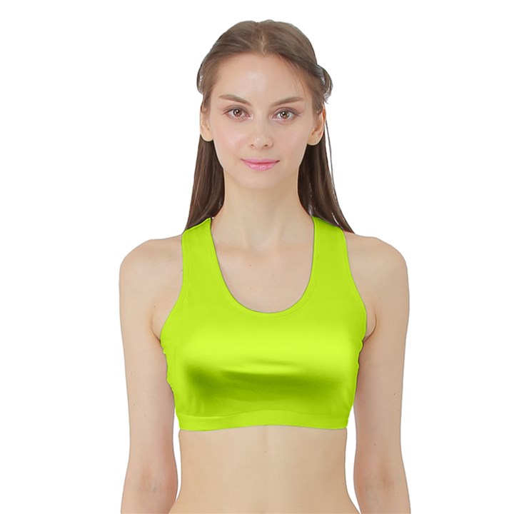 Arctic Lime Sports Bra with Border