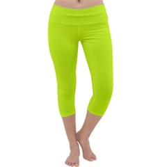 Arctic Lime Capri Yoga Leggings by FabChoice