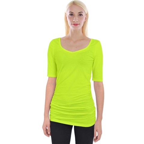 Arctic Lime Wide Neckline Tee by FabChoice